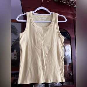New Talbots yellow ribbed tank top size Petite Medium